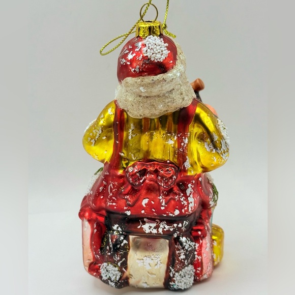 Antique Vintage Glass Christopher Radko Santa Clause Toy Making Ornament 5” - Picture 5 of 5